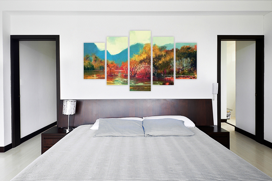 Πίνακας σε καμβά για μοντέρνο χώρο, με αφηρημένα σχέδια, ρεαλιστικό στυλ διακόσμησης.