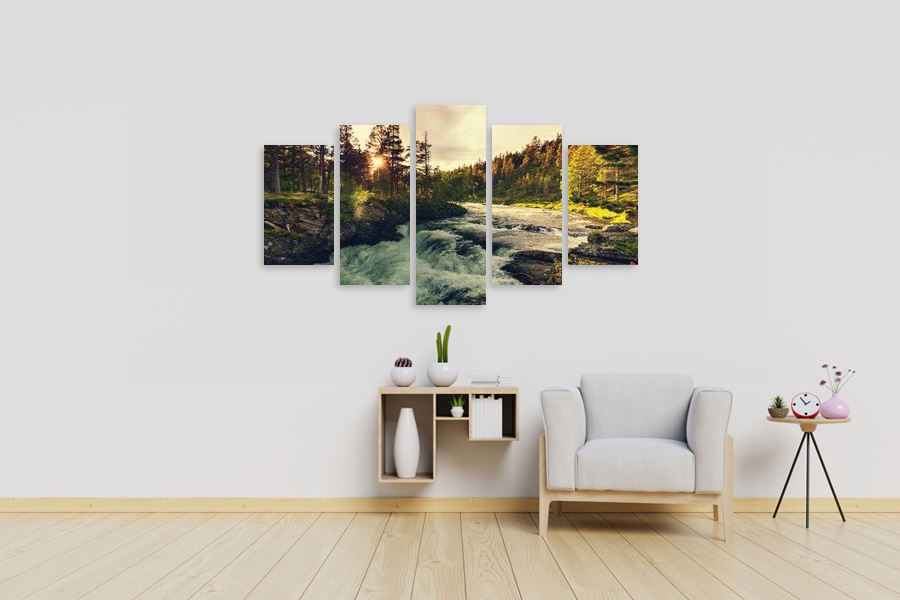 Πίνακας σε καμβά με τοπίο νερού, αφηρημένο στυλ, ιδανικός για μοντέρνο χώρο.