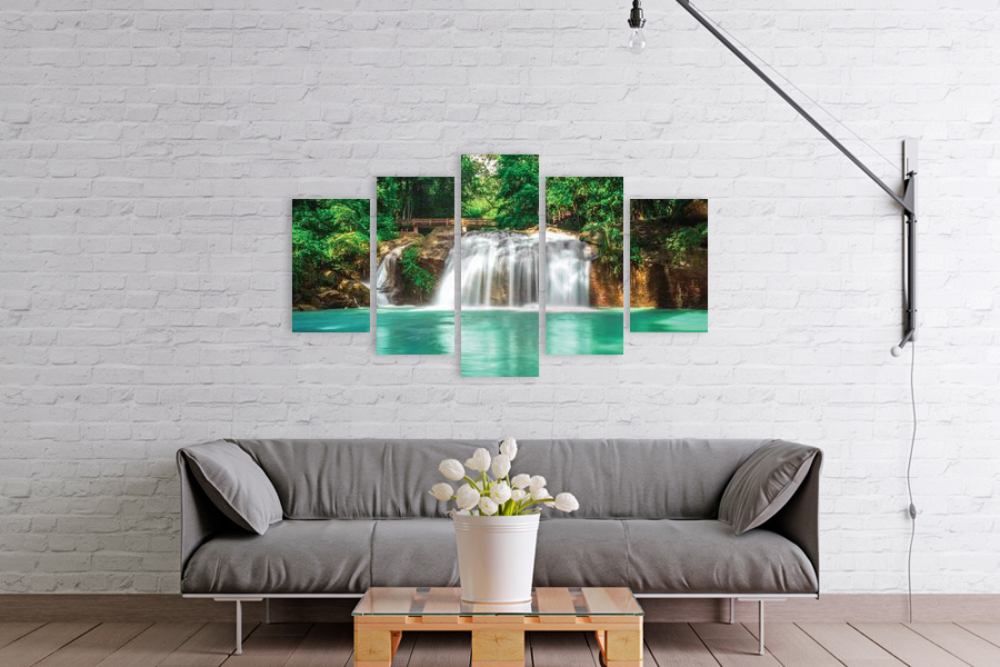 Πίνακας σε καμβά για τοίχο, τοπίο της φύσης με ρεαλιστικό στυλ, σε μοντέρνα διακόσμηση.