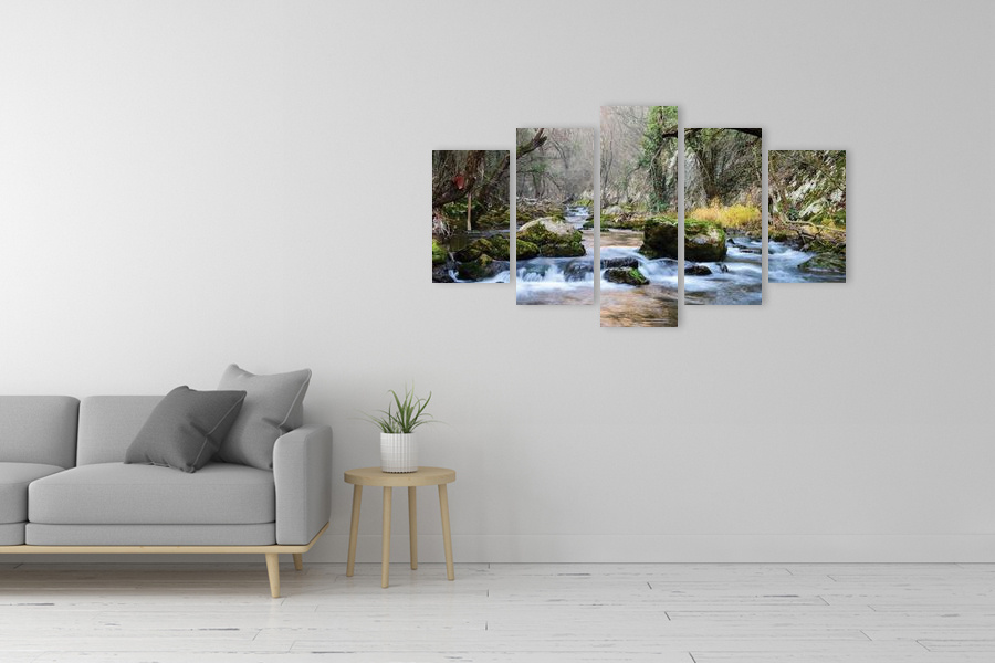 Πίνακας σε καμβά τοπίου, με φυσικά στοιχεία, αφηρημένο στυλ, ιδανικός για μοντέρνο χώρο.