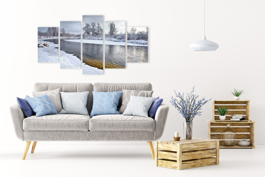 Πίνακας σε καμβά τοπίου, με φυσικά στοιχεία, ρεαλιστικού στυλ, ιδανικός για μοντέρνο χώρο διακόσμησης.