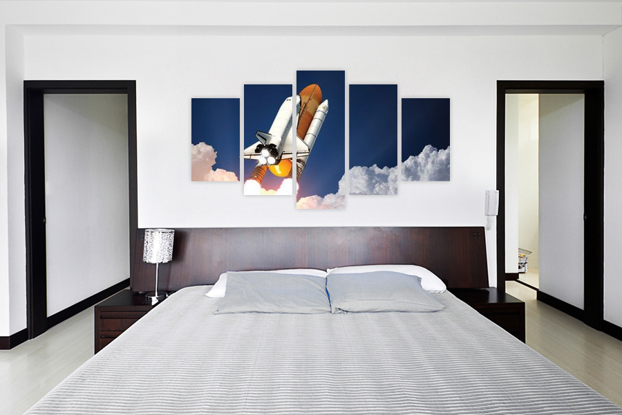 Πίνακας σε καμβά για το υπνοδωμάτιο, με θέμα το διάστημα, αφηρημένο στυλ, μοντέρνα διακόσμηση.