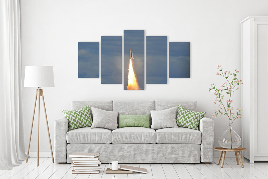 Πίνακας σε καμβά για δωμάτιο του αγνώστου καλλιτέχνη, με θέμα το διάστημα, αφηρημένο στυλ και μοντέρνα διακόσμηση.