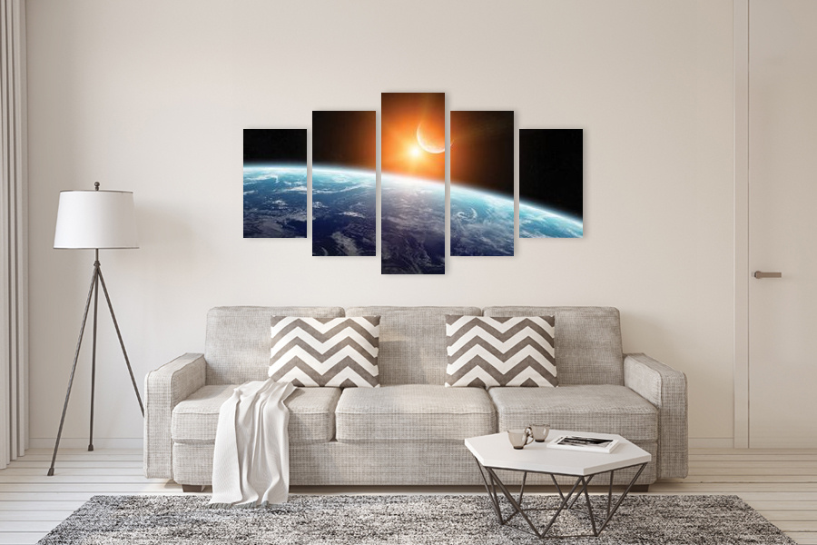 Πίνακας σε καμβά για δωμάτιο, με θεματική διάστημα, αφηρημένο στυλ, μοντέρνα διακόσμηση.