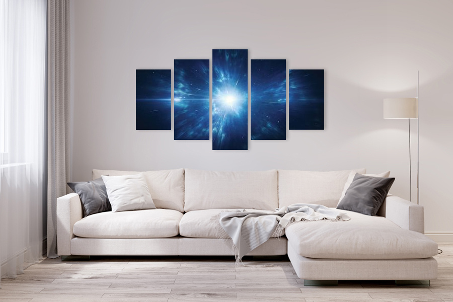 Πίνακας σε καμβά, με θέμα το διάστημα, σε μοντέρνο στυλ διακόσμησης.