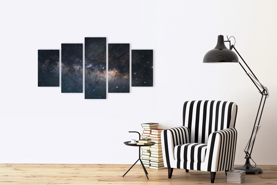 Πίνακας σε καμβά για χώρο που μπορεί να προορίζεται για χαλάρωση, με αιθέριο σχέδιο διαστήματος, σε αφηρημένο στυλ και μοντέρνα διακόσμηση.