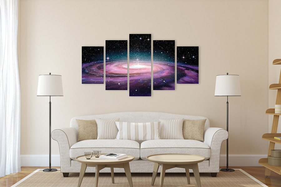 Πίνακας σε καμβά για χώρο που μπορεί να προορίζεται για διάστημα, με αφηρημένο στυλ και μοντέρνα διακόσμηση.