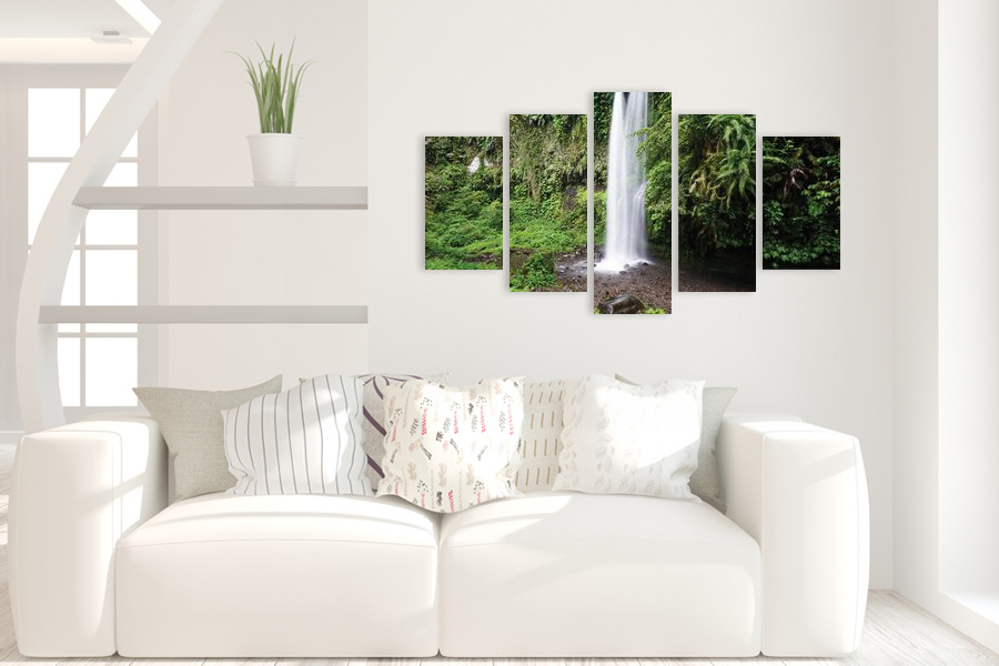 Πίνακας σε καμβά για χώρο που μπορεί να προορίζεται για τοπίο, με χ waterfalls, αφηρημένο στυλ και μοντέρνα διακόσμηση.