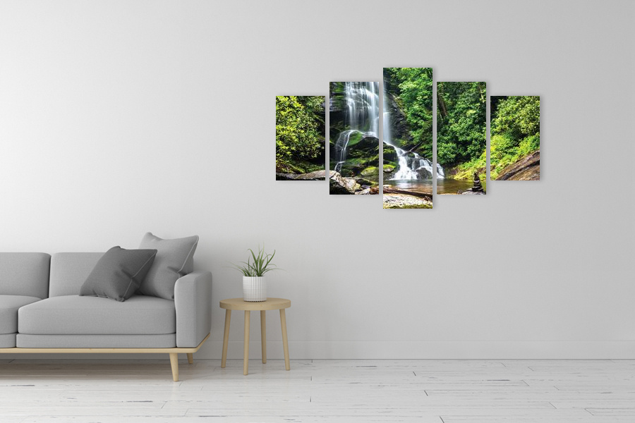Πίνακας σε καμβά για σαλόνι, με τοπίο καταρράκτη, στυλ ρεαλιστικό, για μοντέρνα διακόσμηση.