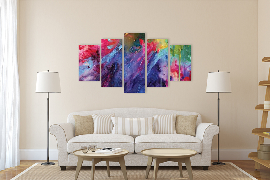 Πίνακας σε καμβά για μοντέρνο χώρο, με αφηρημένο تصميم, ιδανικός για σαλόνι.