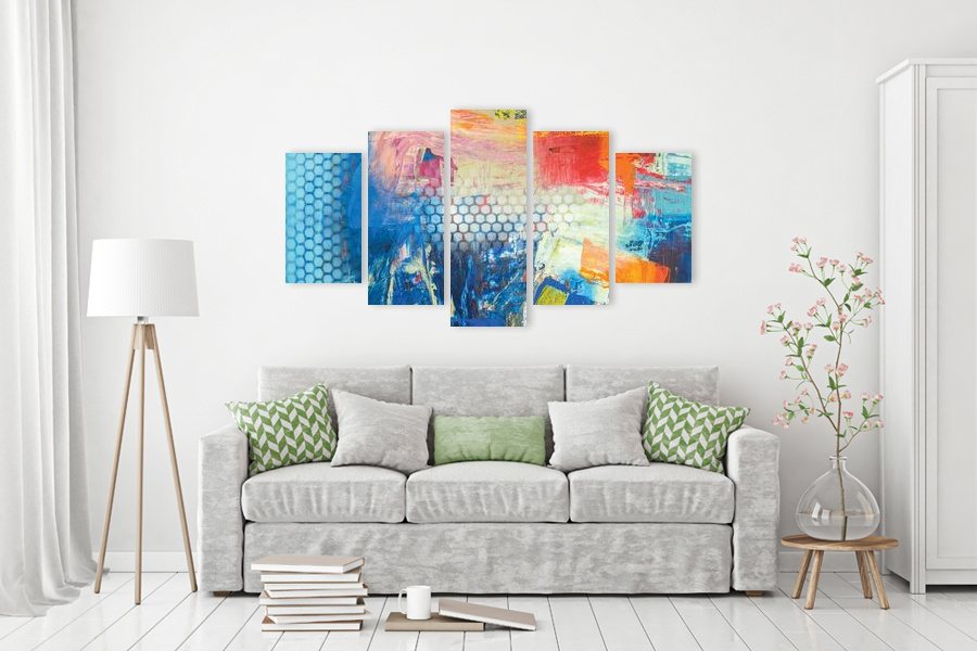 Πίνακας σε καμβά για χώρο που μπορεί να προορίζεται, με αφηρημένο στυλ και μοντέρνα διακόσμηση.