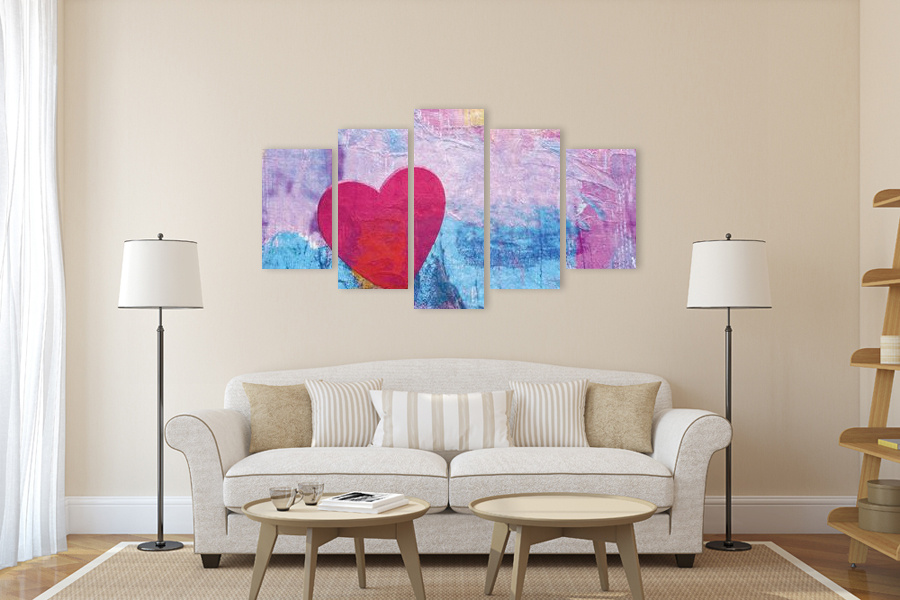 Πίνακας σε καμβά με αφηρημένα σχέδια, σε μοντέρνο στυλ διακόσμησης, ιδανικός για χώρους που μπορεί να προορίζονται για lounge.