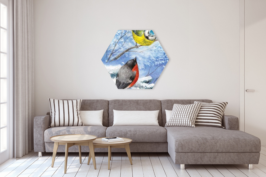 Πίνακας σε καμβά για χώρο που μπορεί να προορίζεται σε μοντέρνο στυλ, με αφηρημένα σχήματα.