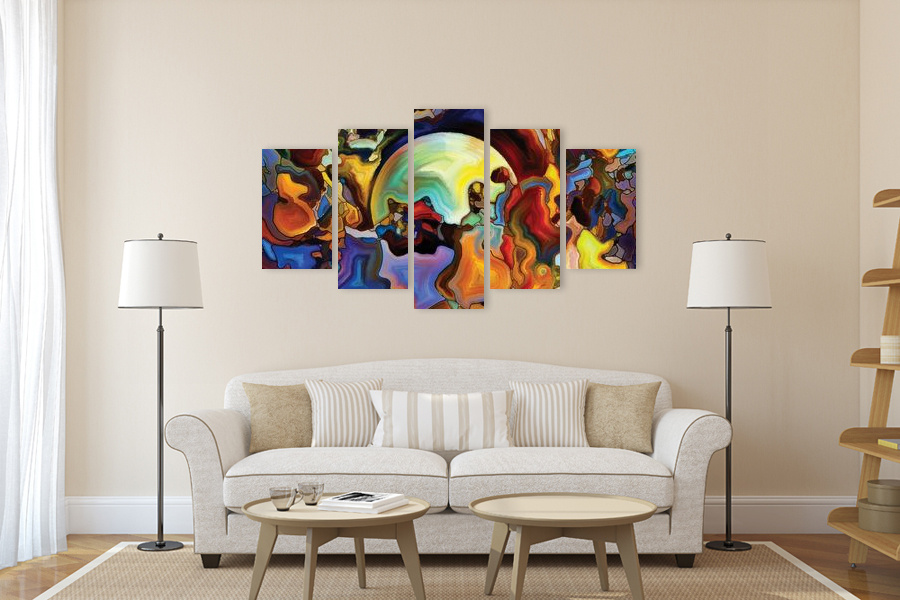 Πίνακας σε καμβά για χώρο που μπορεί να προορίζεται, με αφηρημένο σχέδιο, μοντέρνου στυλ διακόσμησης.