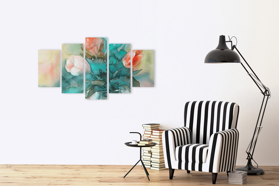 Πίνακας σε καμβά για χώρο που μπορεί να προορίζεται για σαλόνι, με αφηρημένο σχέδιο, μοντέρνο στυλ διακόσμησης.