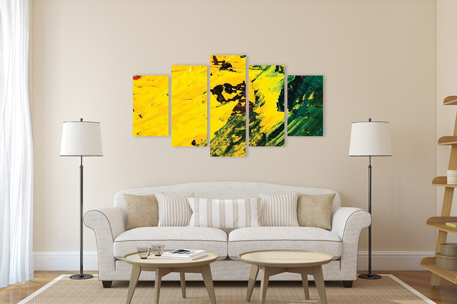 Πίνακας σε καμβά για χώρο που μπορεί να προορίζεται, με αφηρημένα σχέδια σε μοντέρνο στυλ διακόσμησης.