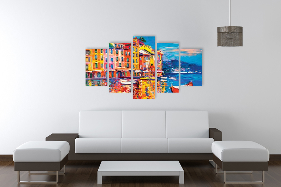 Πίνακας σε καμβά για μοντέρνο χώρο, 'PAIN-246', με αφηρημένα σχέδια, σε στυλ Pop Art.