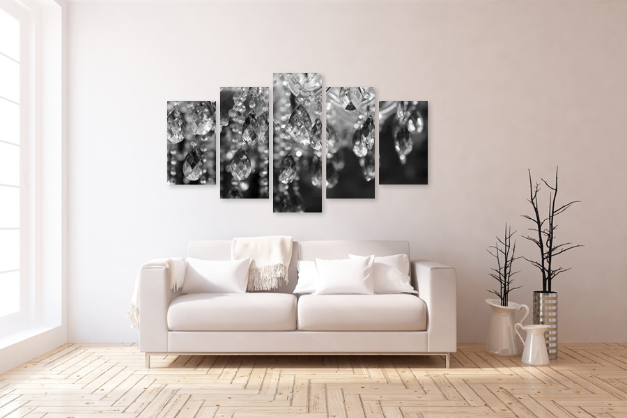 Πίνακας σε καμβά για μοντέρνο χώρο, ασπρόμαυρη εικόνα, με αφηρημένο στυλ και διακόσμηση.