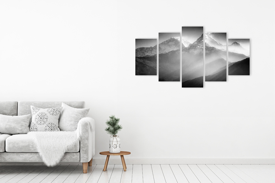 Πίνακας σε καμβά για το χώρο που μπορεί να προορίζεται, ασπρόμαυρη εικόνα με αφηρημένο στυλ και μοντέρνα διακόσμηση.