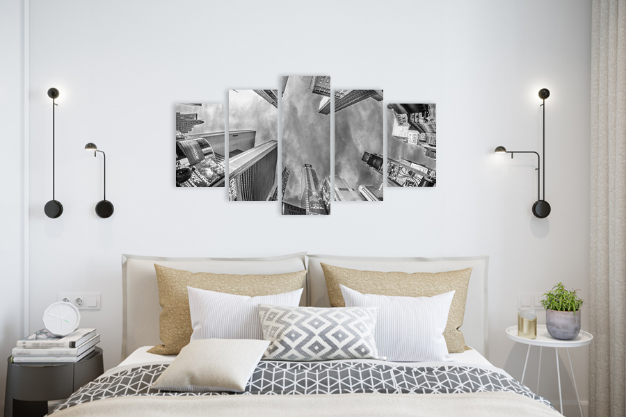 Πίνακας σε καμβά για μοντέρνο χώρο, ασπρόμαυρη εικόνα, αφηρημένο στυλ διακόσμησης.