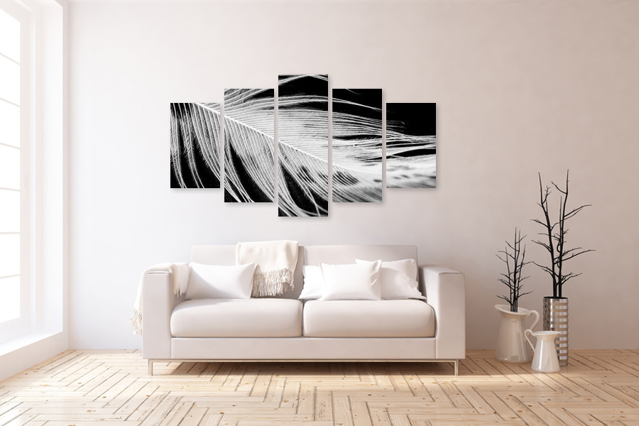 Πίνακας σε καμβά για χώρο που μπορεί να προορίζεται για μοντέρνα διακόσμηση, με ασπρόμαυρη εικόνα στη стиль αφηρημένη.