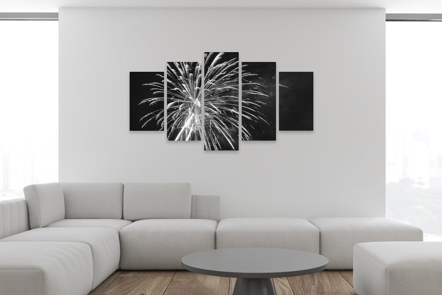 Πίνακας σε καμβά για μοντέρνο χώρο, ασπρόμαυρη εικόνα, αφηρημένο στυλ.