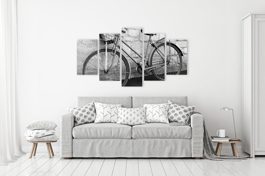 Πίνακας σε καμβά για μοντέρνο χώρο, ασπρόμαυρη εικόνα, αφηρημένο στυλ.