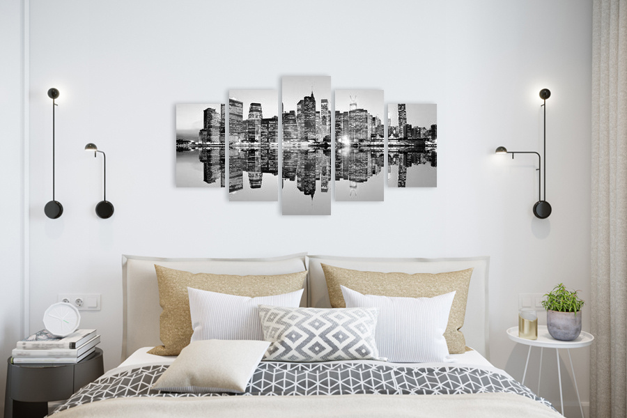 Πίνακας σε καμβά, ασπρόμαυρη εικόνα, ελκυστικό σχέδιο, μοντέρνο στυλ διακόσμησης.