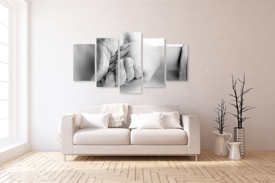 Πίνακας σε καμβά για μοντέρνο χώρο με ασπρόμαυρη εικόνα, αφηρημένο στυλ και minimal διακόσμηση.