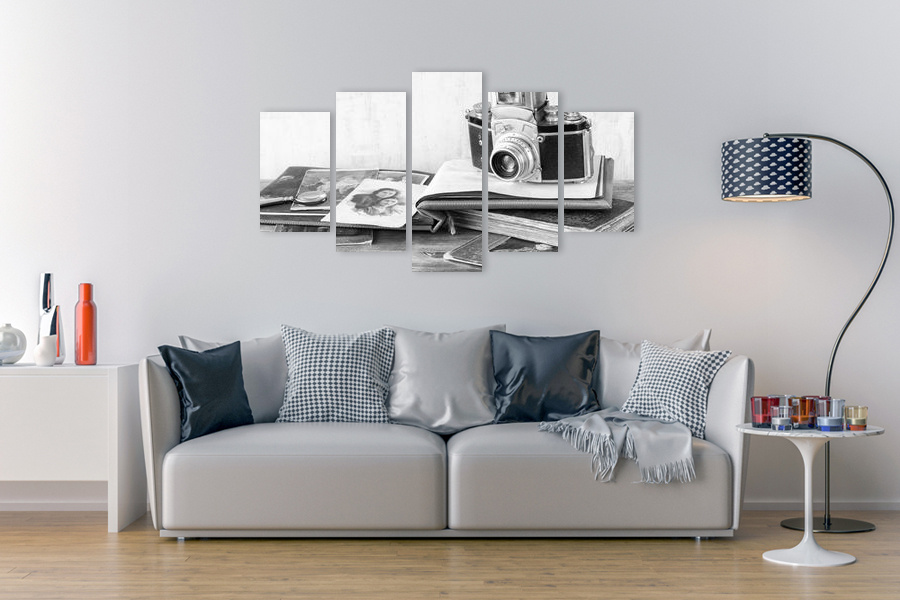 Πίνακας σε καμβά για το χώρο που μπορεί να προορίζεται, αφηρημένος σχεδιασμός σε ασπρόμαυρο στυλ.