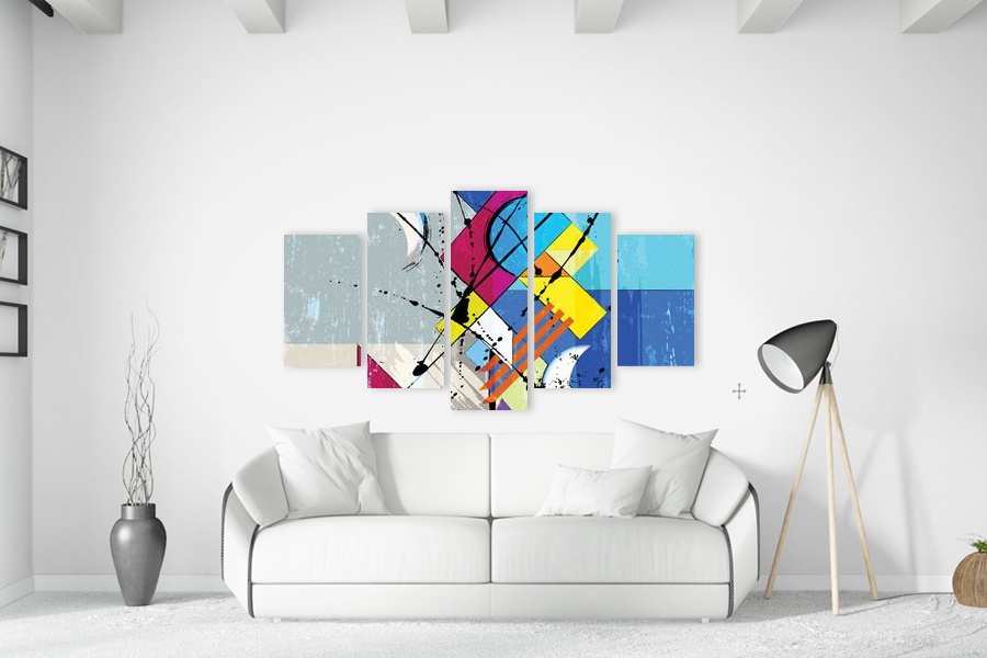 Πίνακας σε καμβά με αφηρημένα σχέδια, κατάλληλος για μοντέρνο χώρο, στυλ διακόσμησης minimal.