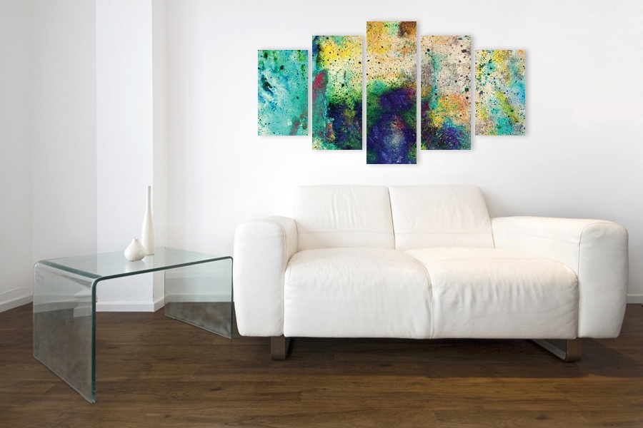 Πίνακας σε καμβά για μοντέρνο χώρο, αφηρημένη εικόνα, με έντονα χρώματα και μοντέρνο στυλ διακόσμησης.