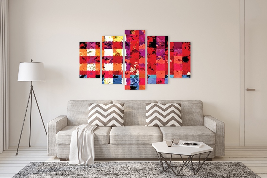 Πίνακας σε καμβά αφηρημένης τέχνης για μοντέρνο χώρο, με τίτλο 'ABSC-119', σε minimal στυλ διακόσμησης.