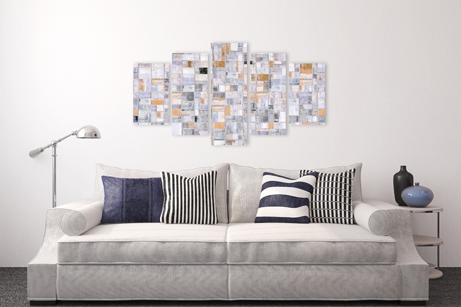 Πίνακας σε καμβά αφηρημένων εικόνων για μοντέρνο χώρο, με χρώματα και σχέδια, σύγχρονο στυλ διακόσμησης.