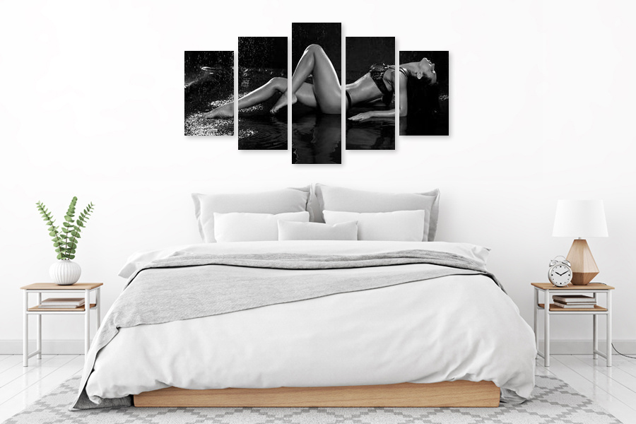 Πίνακας σε καμβά για κρεβατοκάμαρα, με αισθησιακή εικόνα, αφηρημένο στυλ, μοντέρνα διακόσμηση.