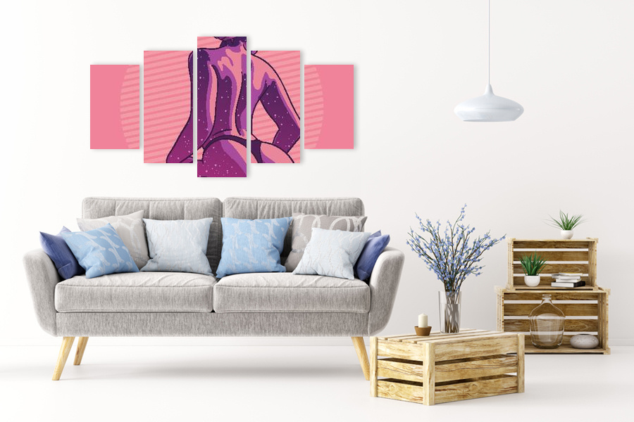 Πίνακας σε καμβά για υπνοδωμάτιο, με αισθησιακή εικόνα, μοντέρνο στυλ διακόσμησης.