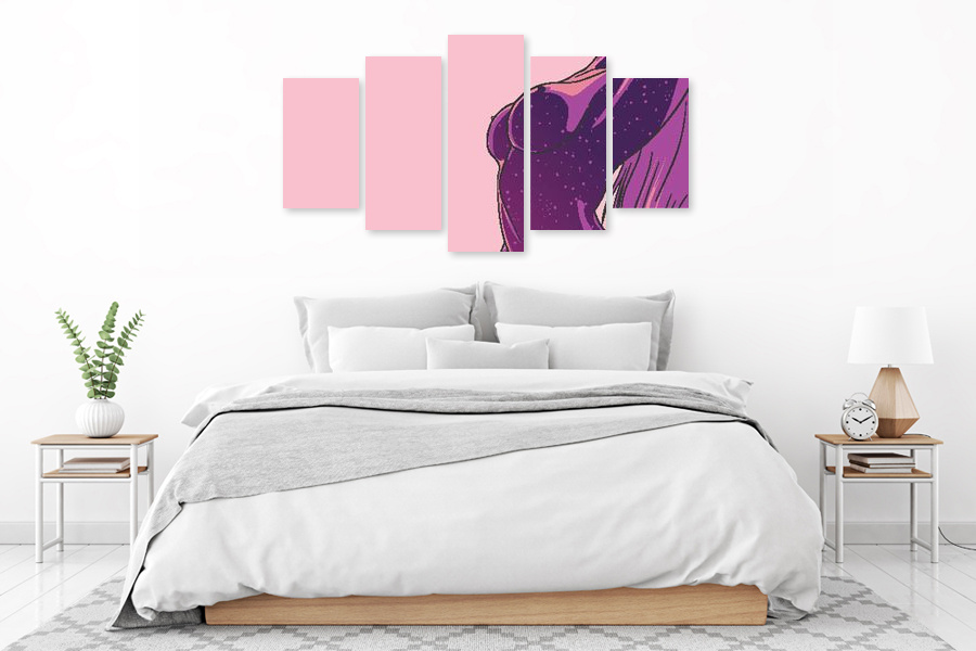 Πίνακας σε καμβά για υπνοδωμάτιο με αισθησιακή εικόνα, αφηρημένο στυλ, ιδανικός για μοντέρνα διακόσμηση.