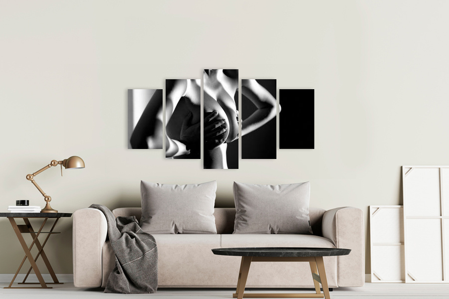 Πίνακας σε καμβά για κομψό χώρο, με αφηρημένο στυλ, αισθησιακή εικόνα, σύγχρονη διακόσμηση.