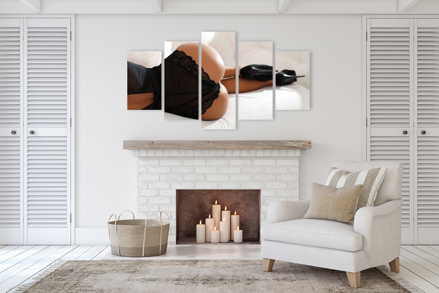 Πίνακας σε καμβά για υπνοδωμάτιο, αισθησιακή εικόνα με αφηρημένο στυλ, μοντέρνα διακόσμηση.