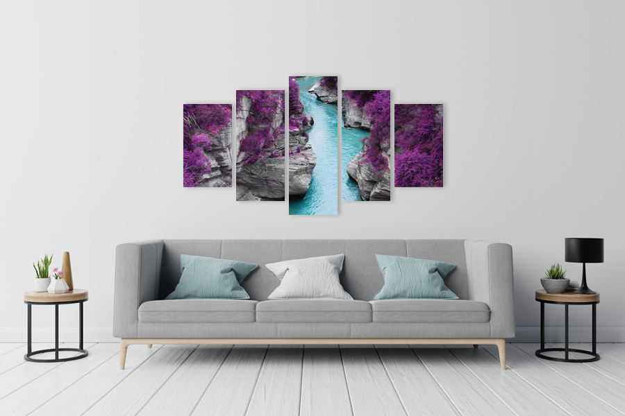 Πίνακας σε καμβά για χώρο που μπορεί να προορίζεται για το σαλόνι, τοπίο υδροβιότοπου σε ρεαλιστικό στυλ, κλασική διακόσμηση.