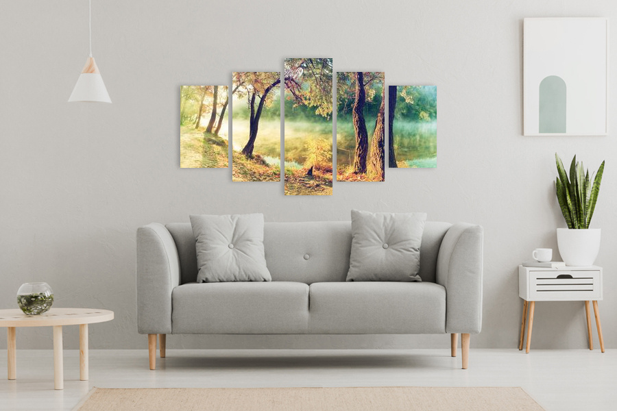 Πίνακας σε καμβά τοπίου, με φυσικό τοπίο, ρεαλιστικό στυλ, κατάλληλος για μοντέρνο χώρο διακόσμησης.