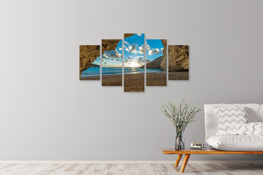 Πίνακας σε καμβά για χώρο που μπορεί να προορίζεται για τοίχο τοπίου, με φυσικά τοπία και μοντέρνο στυλ διακόσμησης.