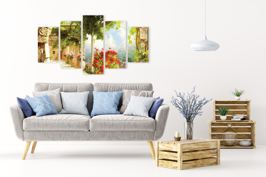 Πίνακας σε καμβά για χώρο που μπορεί να προορίζεται σε τοπίο, με φυσικά τοπία και μοντέρνο στυλ διακόσμησης.