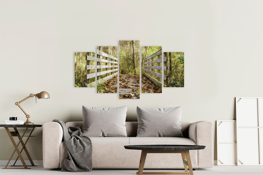 Πίνακας σε καμβά τοπίου, ιδανικός για φυσικό χώρο, με αφηρημένα στοιχεία και μοντέρνο στυλ διακόσμησης.