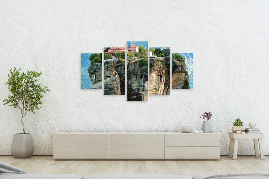 Πίνακας σε καμβά για τοίχο, Τοπίο, με φυσικά στοιχεία, αφηρημένο στυλ, μοντέρνα διακόσμηση.