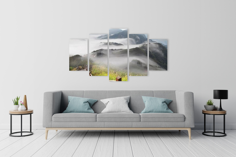 Πίνακας σε καμβά για χώρο που μπορεί να προορίζεται για διακόσμηση, τοπίο με φυσικά στοιχεία, αφηρημένο και μοντέρνο στυλ.