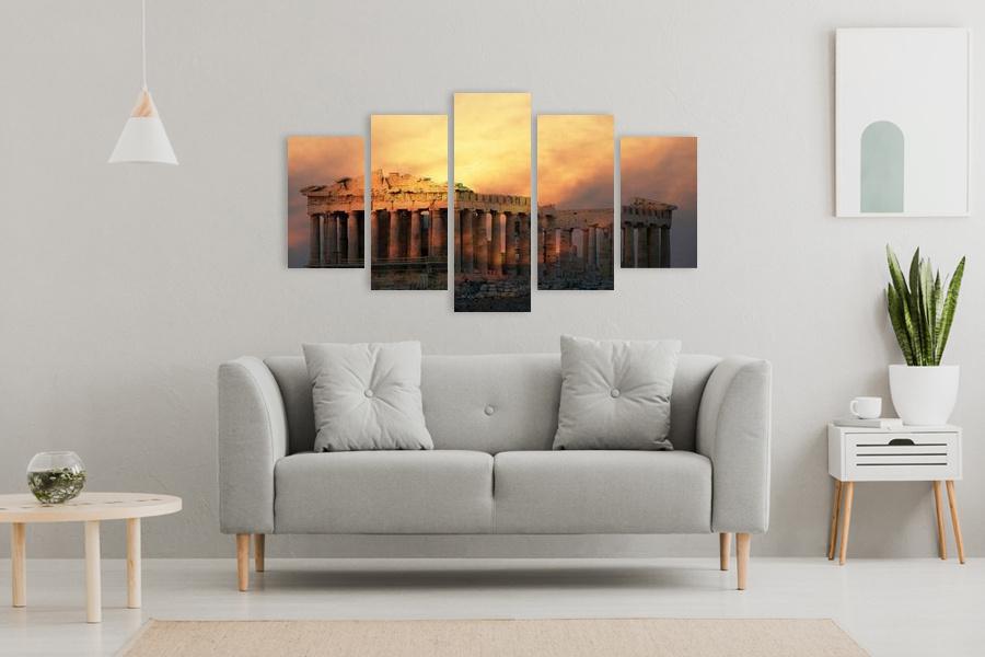 Πίνακας σε καμβά για σαλόνι, με θέμα το τοπίο, σε ρεαλιστικό στιλ και μοντέρνα διακόσμηση.