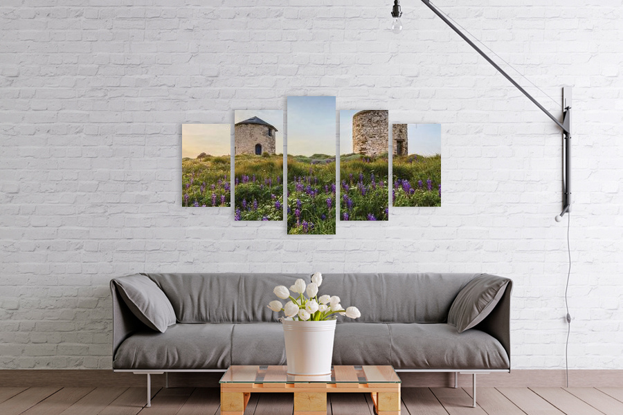 Πίνακας σε καμβά για εσωτερικό χώρο, τοπίο σε φυσικό στυλ, με απλή και μοντέρνα διακόσμηση.