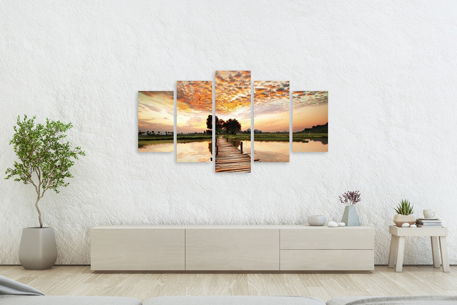 Πίνακας σε καμβά για χώρο που μπορεί να προορίζεται, τοπίο με φυσικά στοιχεία, σε αφηρημένο και μοντέρνο στυλ διακόσμησης.