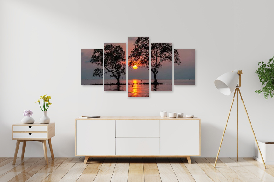 Πίνακας σε καμβά για χώρο που μπορεί να προορίζεται σε τοπίο, με αφηρημένο στυλ και μοντέρνα διακόσμηση.